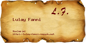 Lulay Fanni névjegykártya